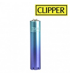Accendino Mini Clipper Blue Gradient metallo a gas ricaricabile