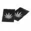 Bustina nera zip disegno foglia marijuana 40x60 mm