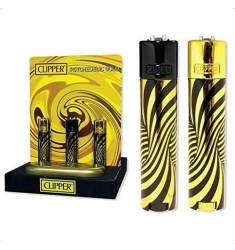 Accendino Clipper Psychedelic Gold a Gas Ricaricabile