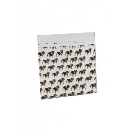 100 Bustine di plastica marrone disegno Teschio 50x50 mm