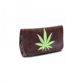 Portatabacco Siesta Marijuana Leaf in ecopelle
